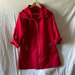 Dennis Basso light weight jacket with gold tone zipper